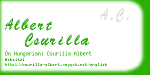 albert csurilla business card